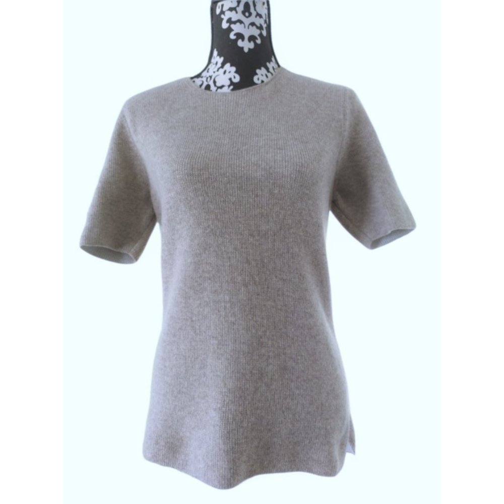 SALVATORE FERRAGAMO Women's Heather Gray SS Cashmere Sweater Size Medium Italy